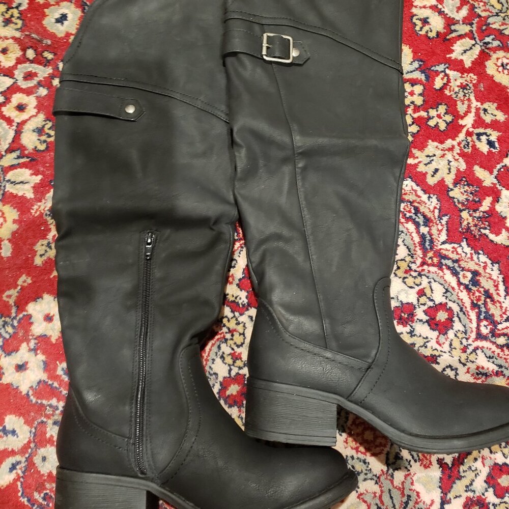 New Madden Girl PAARKERR Over the Knee Black Riding Boots - 8M New in Box